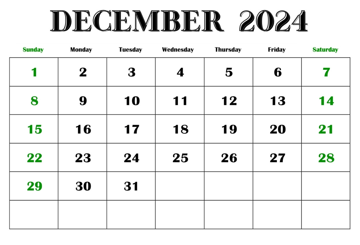 December 2024 calendar fillable