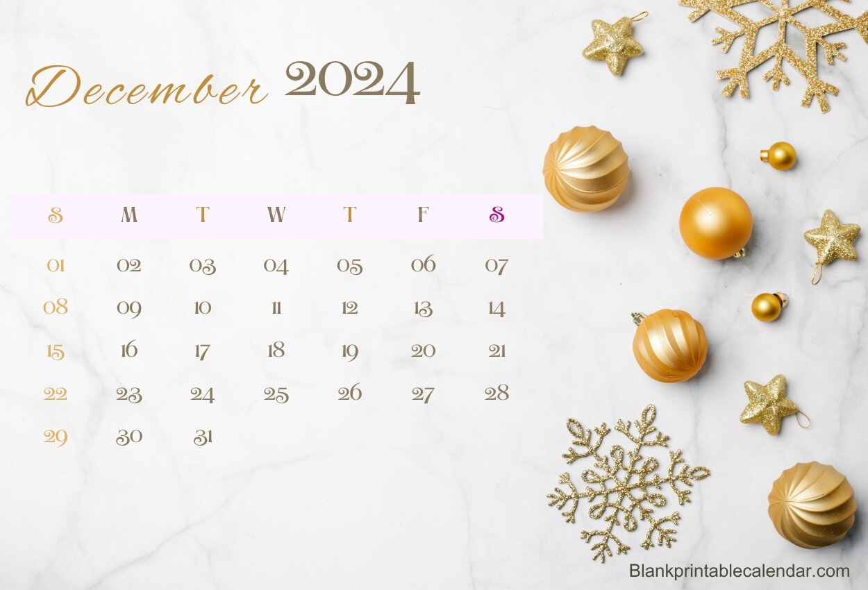 Cute December 2024 Calendar For Desk