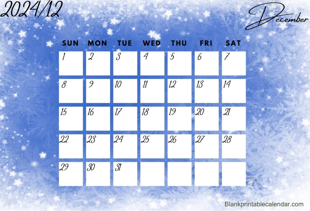 December 2024 Calendar Cute Design