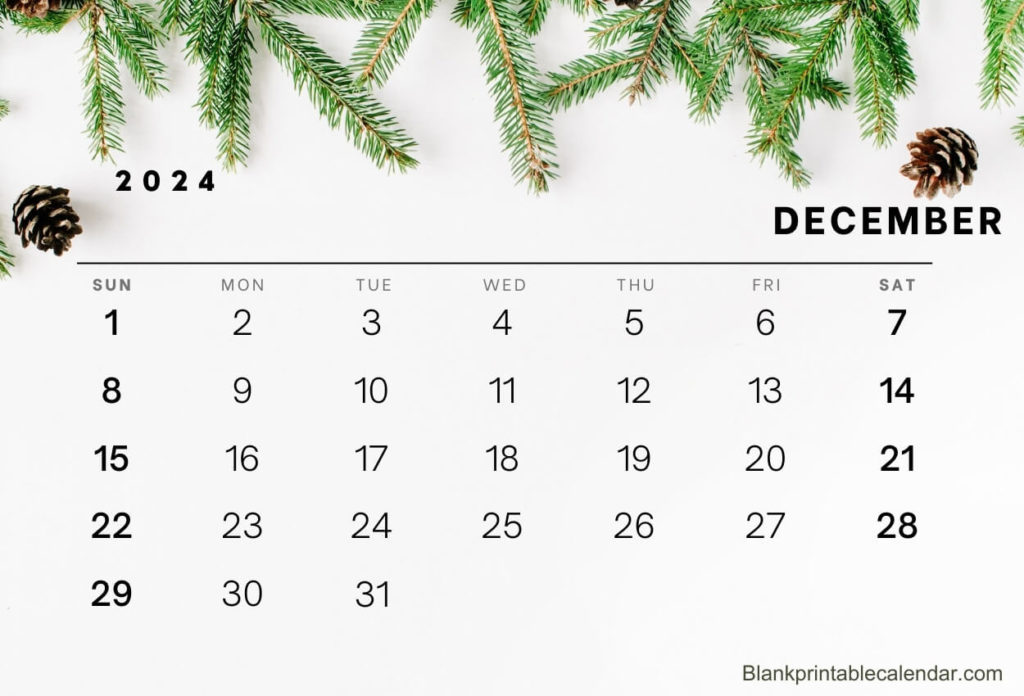 December 2024 Calendar Of Floral