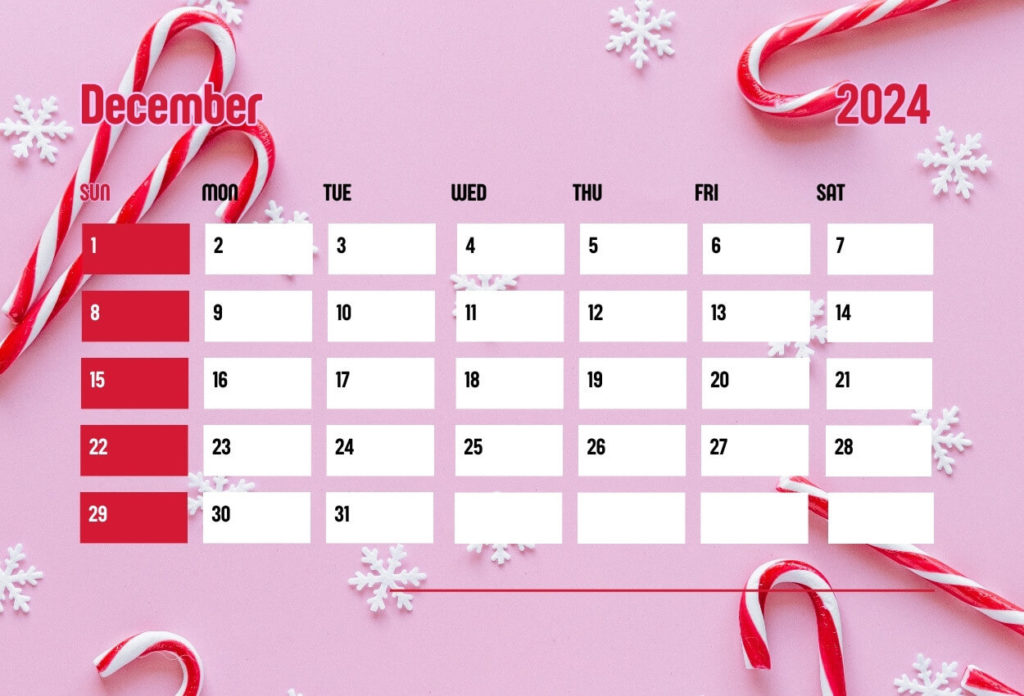 December 2024 Cute Wallpaper Calendar