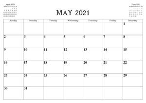 Free May Calendar 2021 Printable Blank Editable Word Excel Portrait