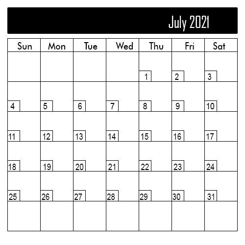 July USA Calendar With Holidays