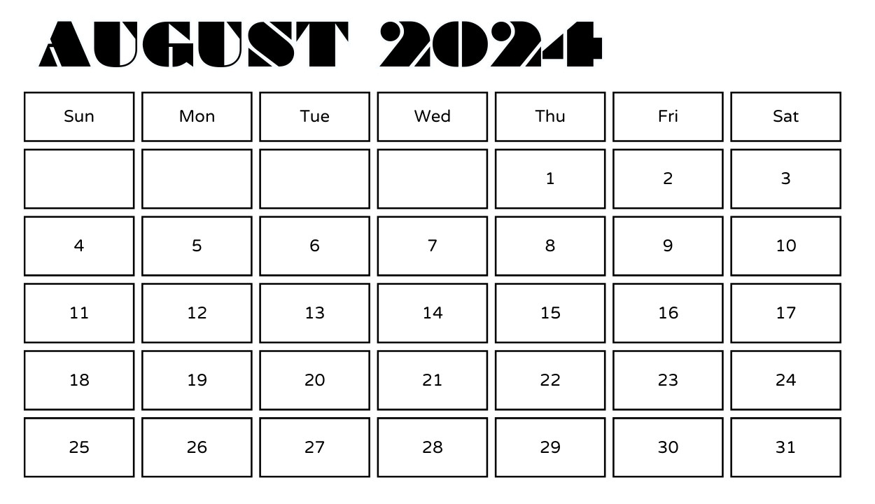 August 2024 Calendar To Edit