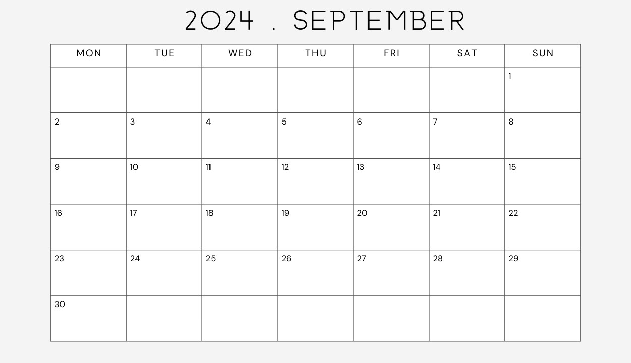 2024 September Calendar to Edit