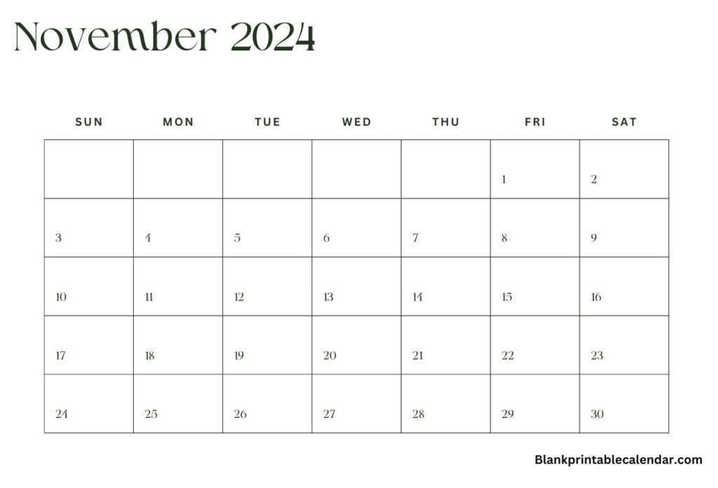 Customize November 2024 calendar