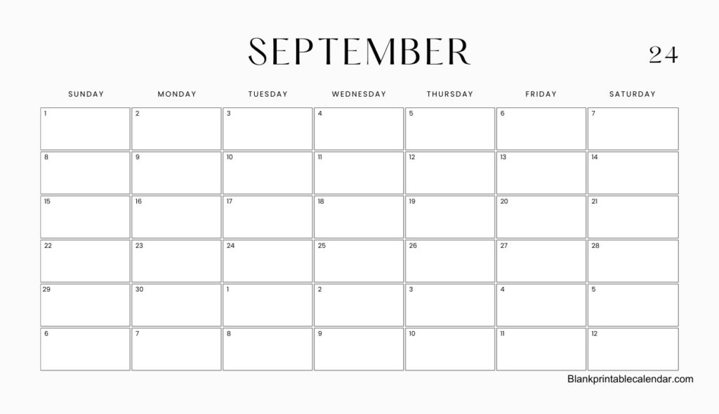 Fillable September 2024 calendar