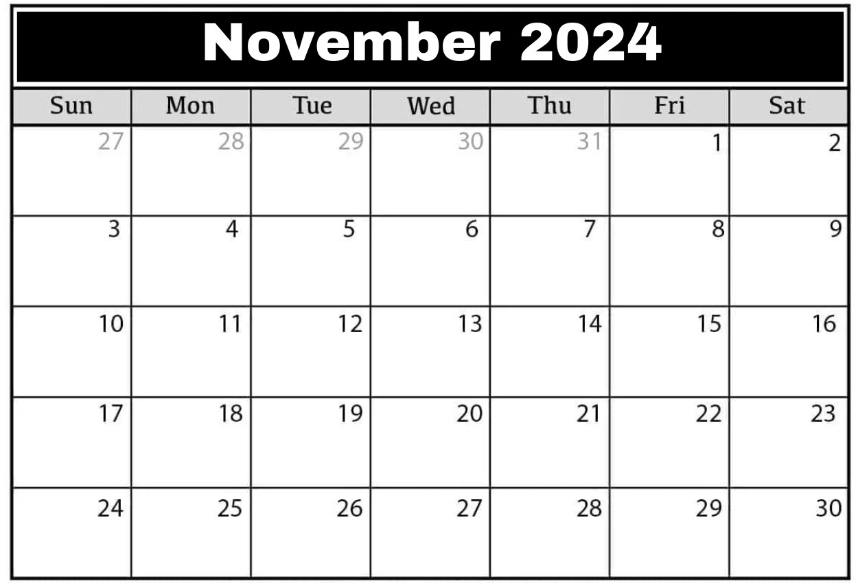 November 2024 With PDF Calendar