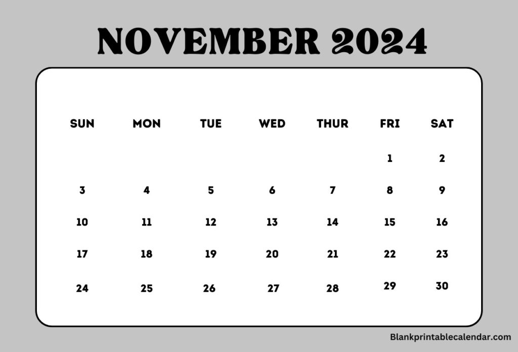 November 2024 calendar fillable