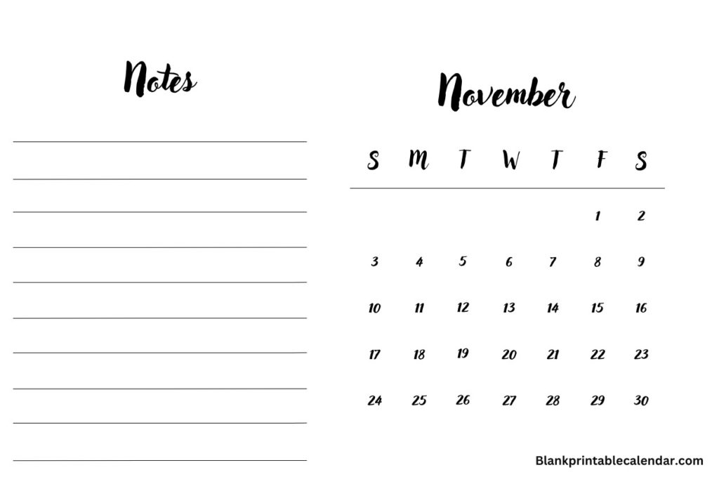 November 2024 to do list Calendar
