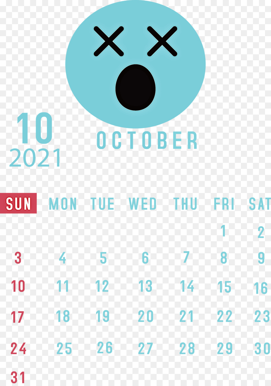 October 2021 A4 Calendar