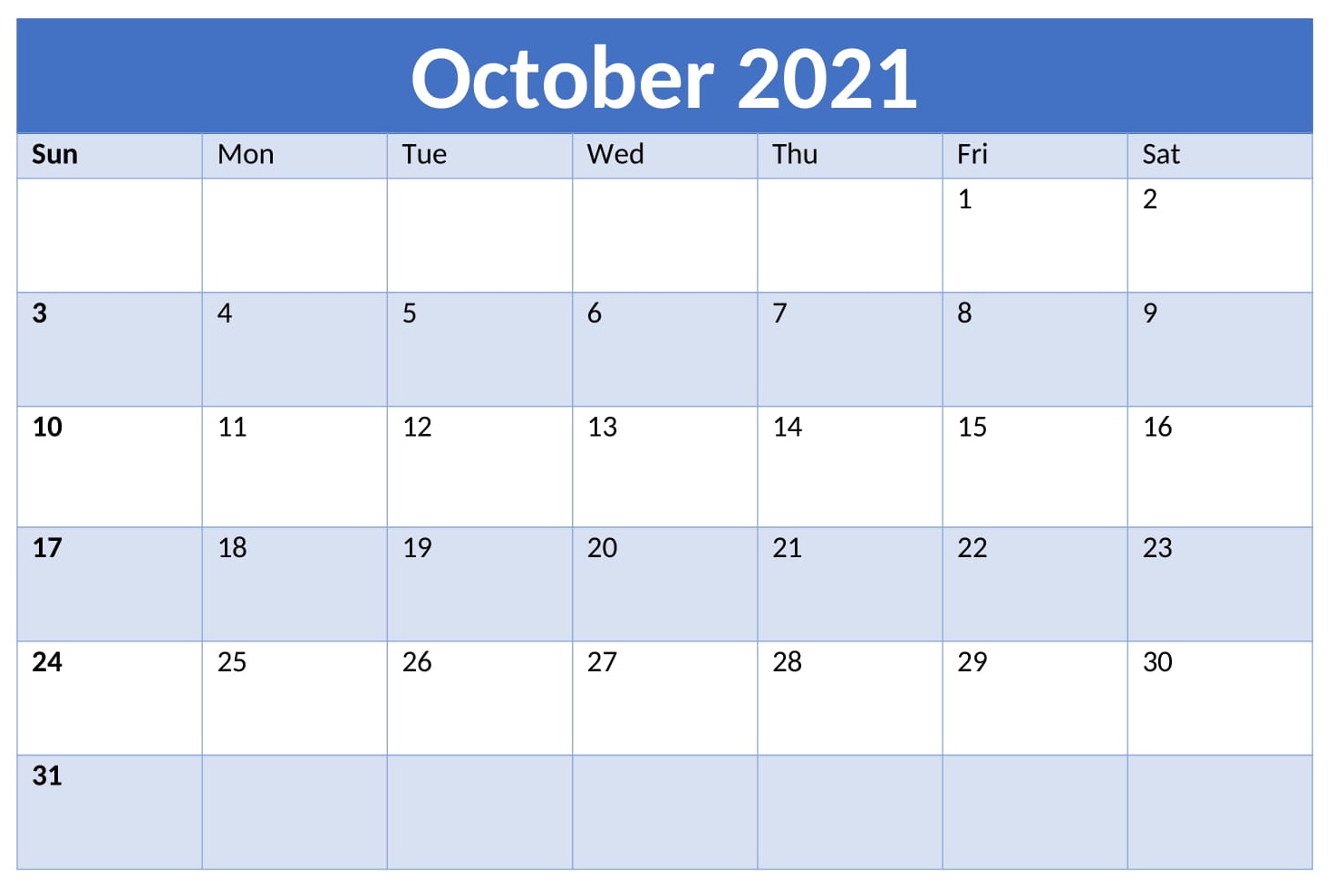 October 2021 Calendar Printable For Students