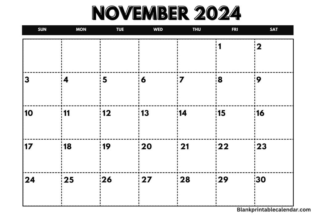 Printable November 2024 Template Calendar