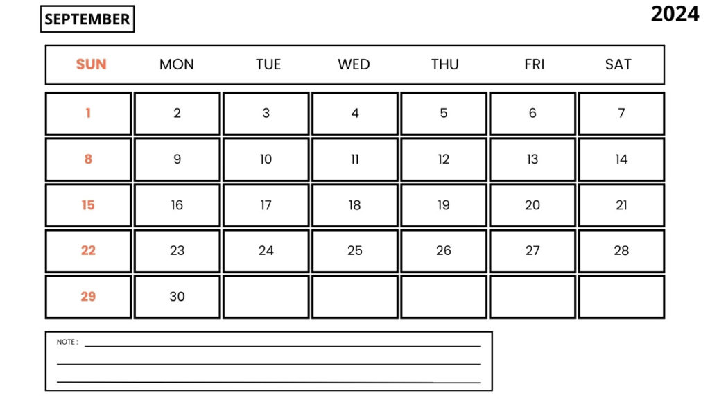September 2024 Calendar Scheduler