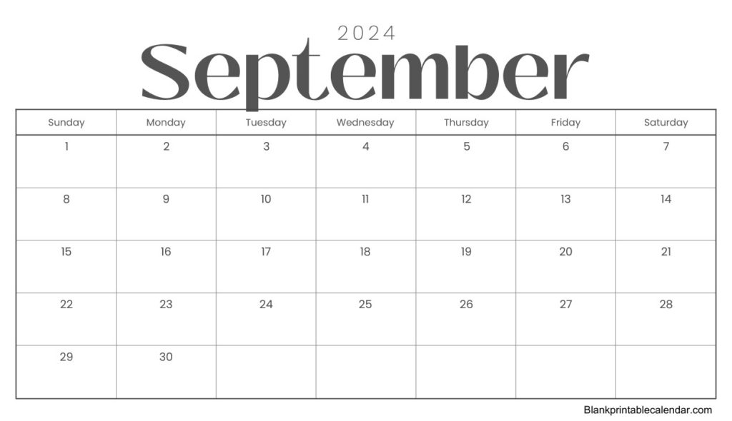 September 2024 calendar Monday Start
