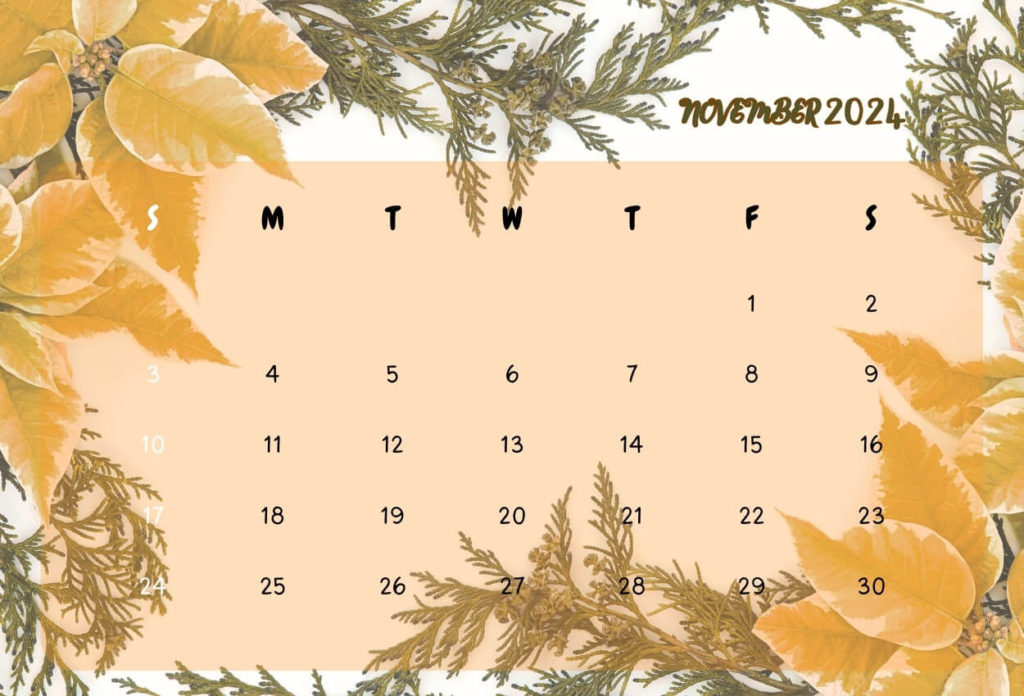November 2024 calendar For Desktop