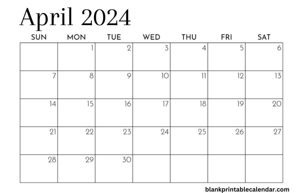 2024 April Calendar Templates