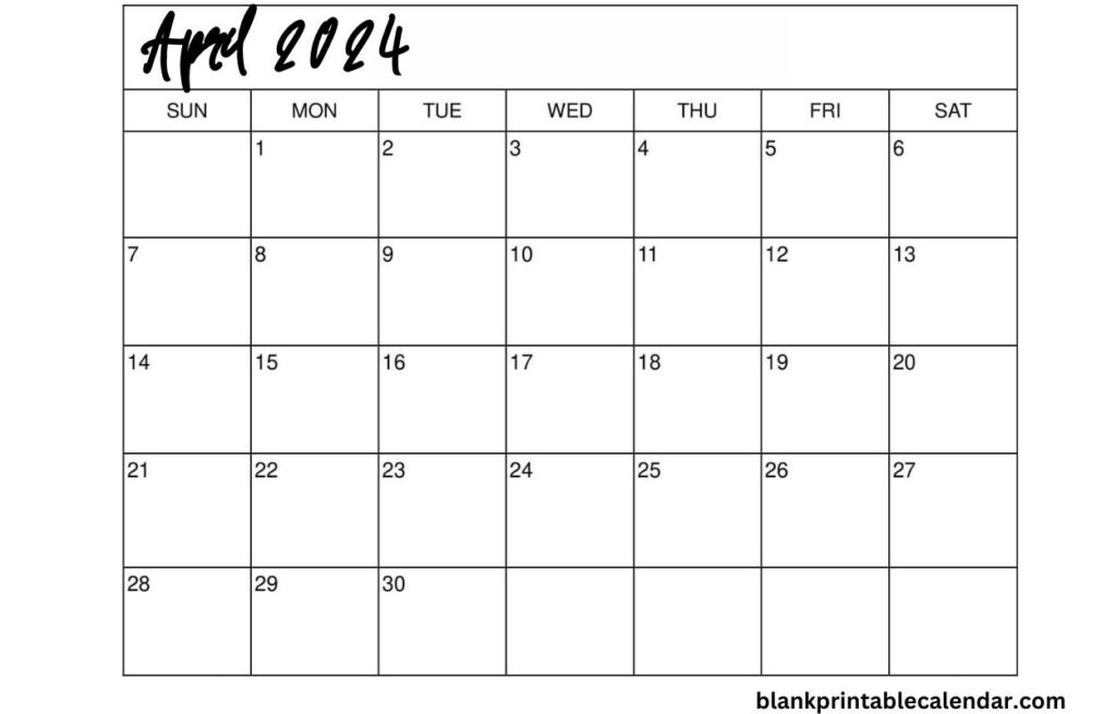 April 2024 Landscape Calendar