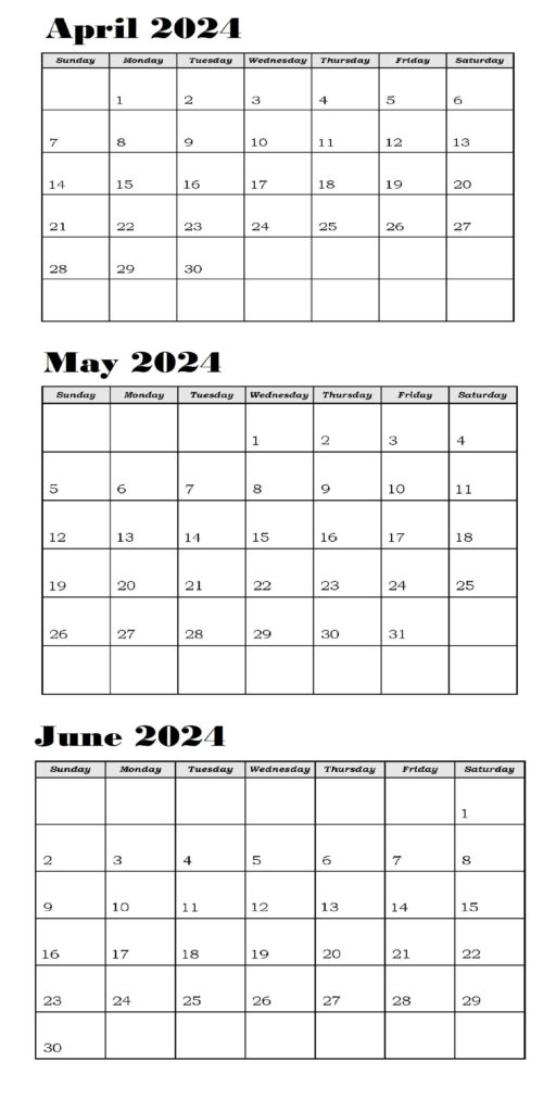 April May And Jun 2024 Calendar