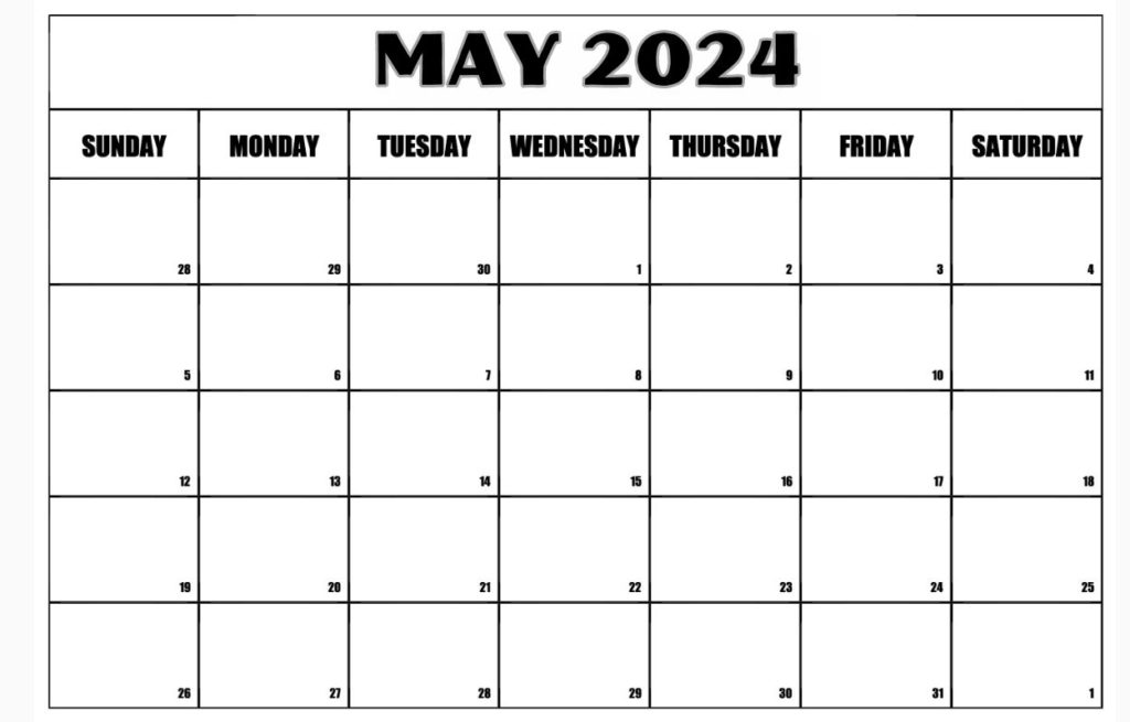 May 2024 Calendar Free Download