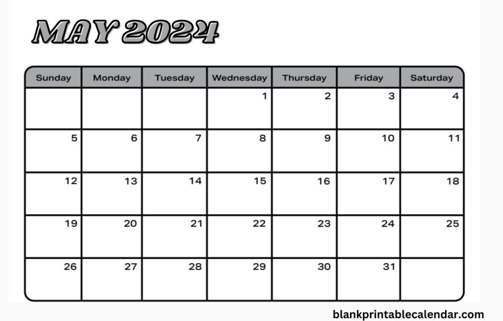 May 2024 Calendar xls