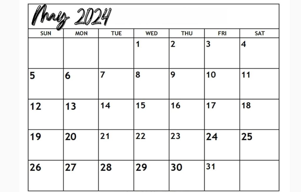 May 2024 Printable Calendar Templates