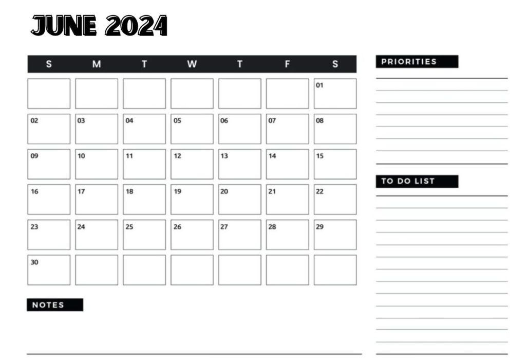2024 June Calendar to Edit