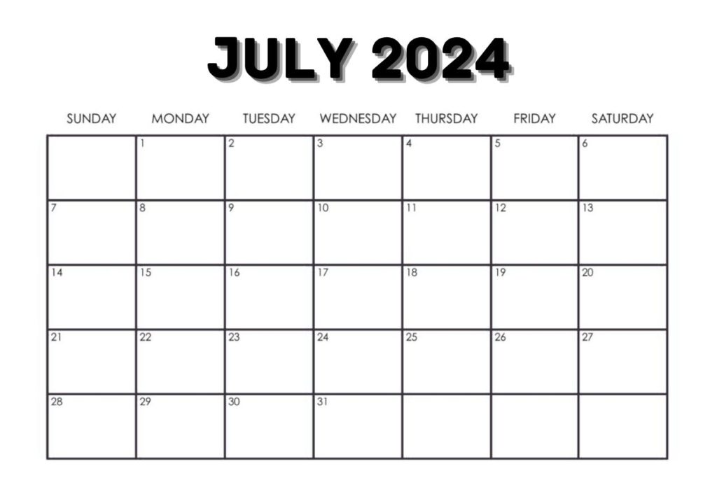 July 2024 Landscape Calendar