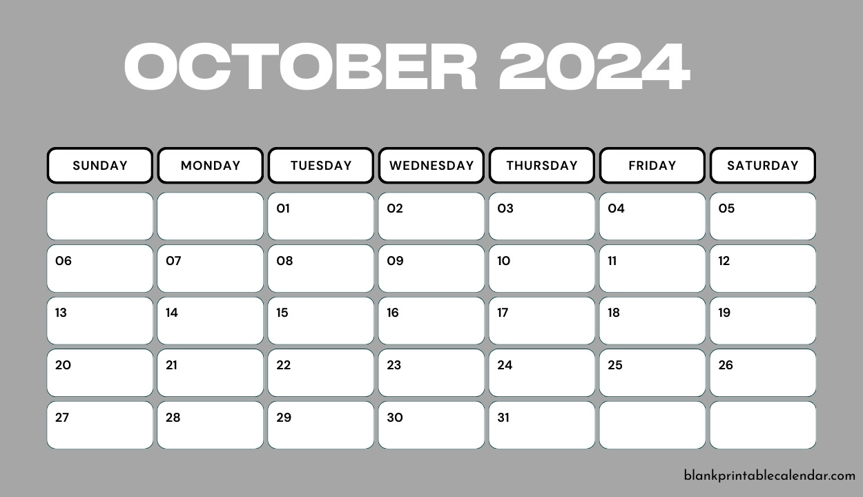 October 2024 Landscape calendar