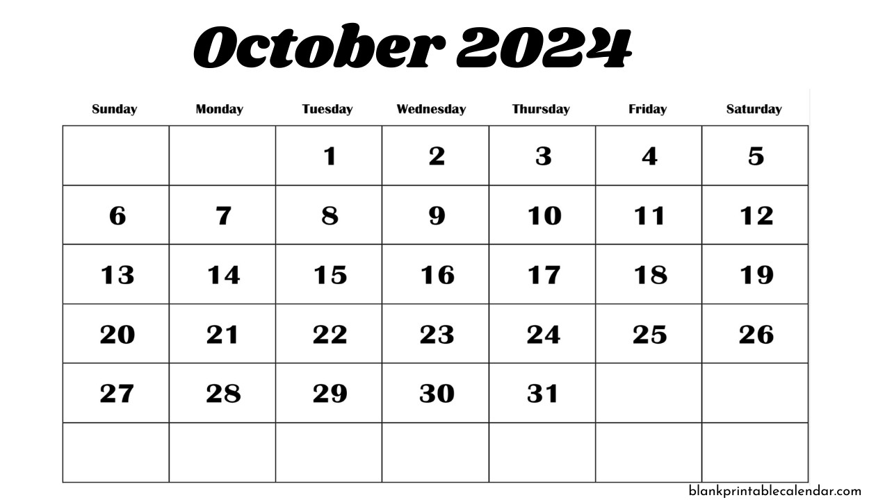 October 2024 PDF Calendar