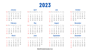 Blank 2023 Calendar Download