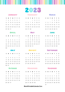 Blank Printable Calendar 2023
