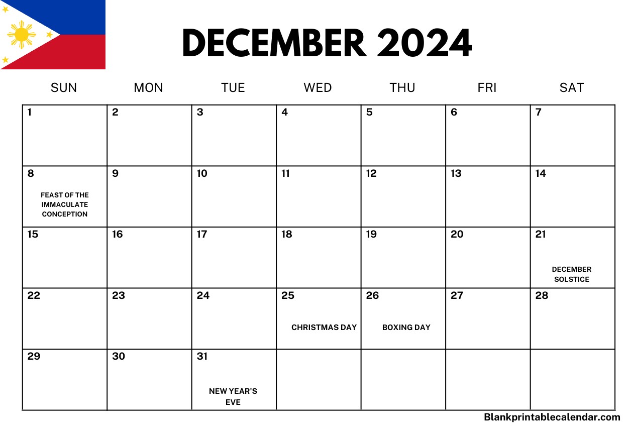 December 2024 Philippines Calendar Free