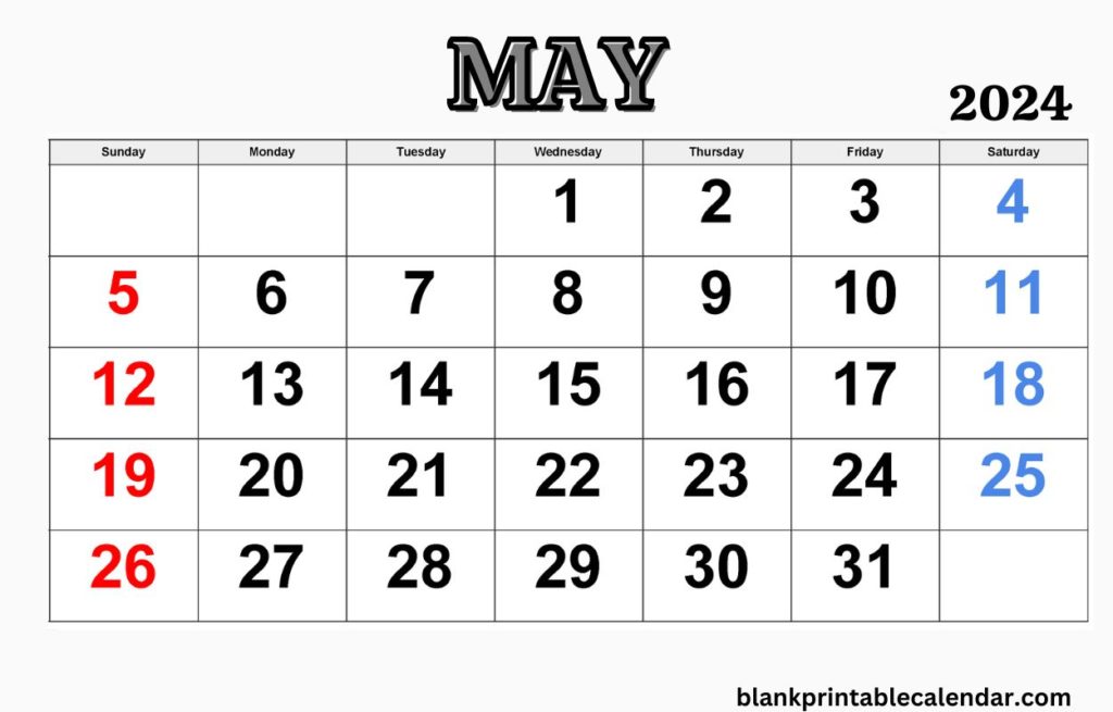 2024 May Calendar to Edit