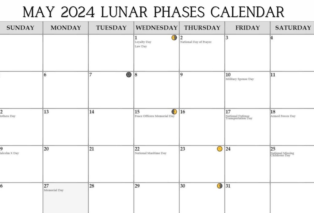 2024 May Lunar Templates Calendar
