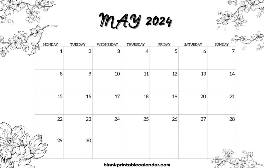 May 2024 Floral Calendar For home