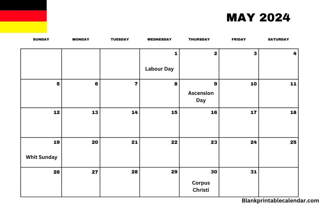 May 2024 Germany Holiday Calendar To Print