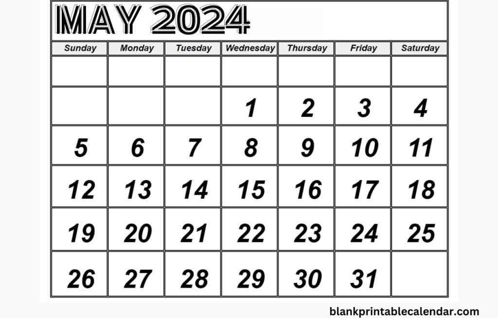 May 2024 customizable calendar