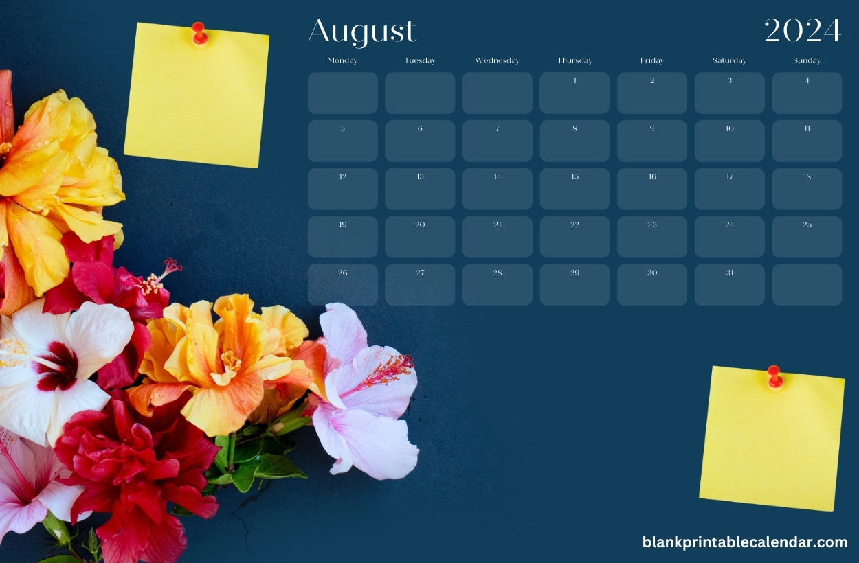 2024 August Decorative calendar