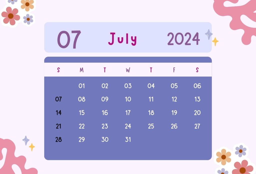 2024 July Floral wall template