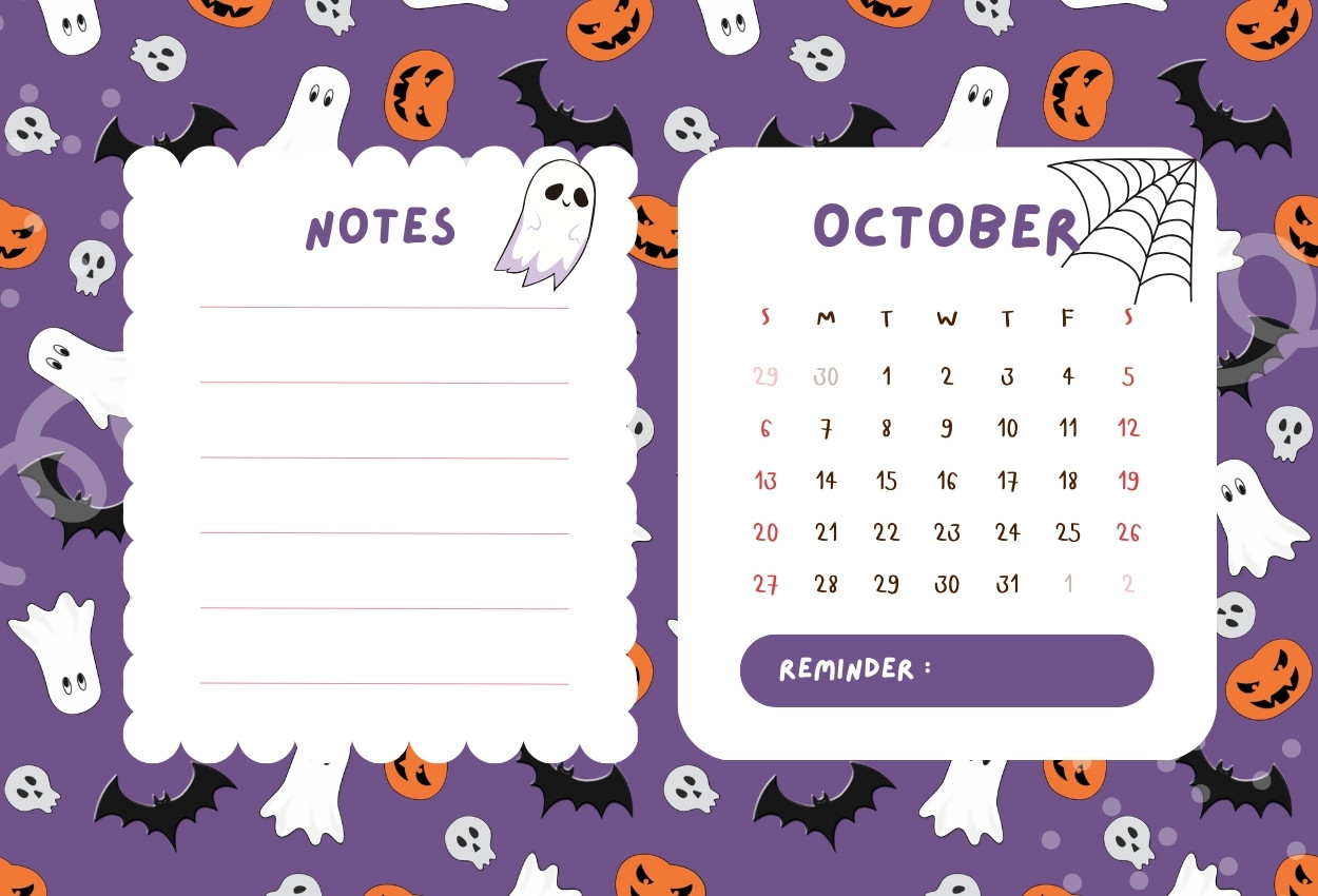 2024 October Desktop calendar wallpaper