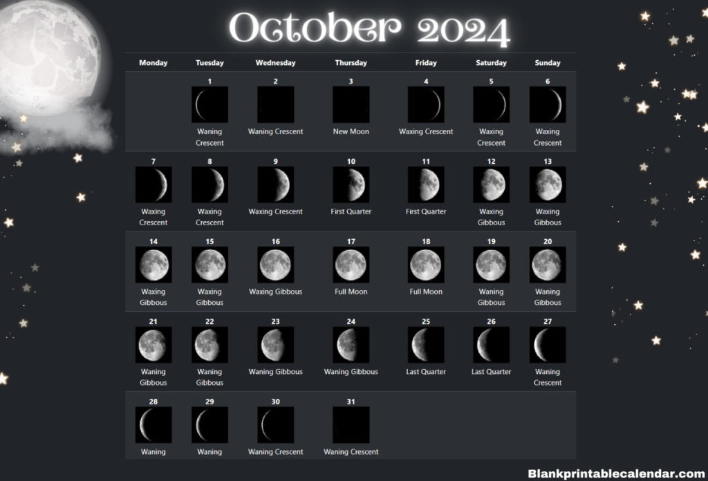 2024 October Lunar Templates Calendar