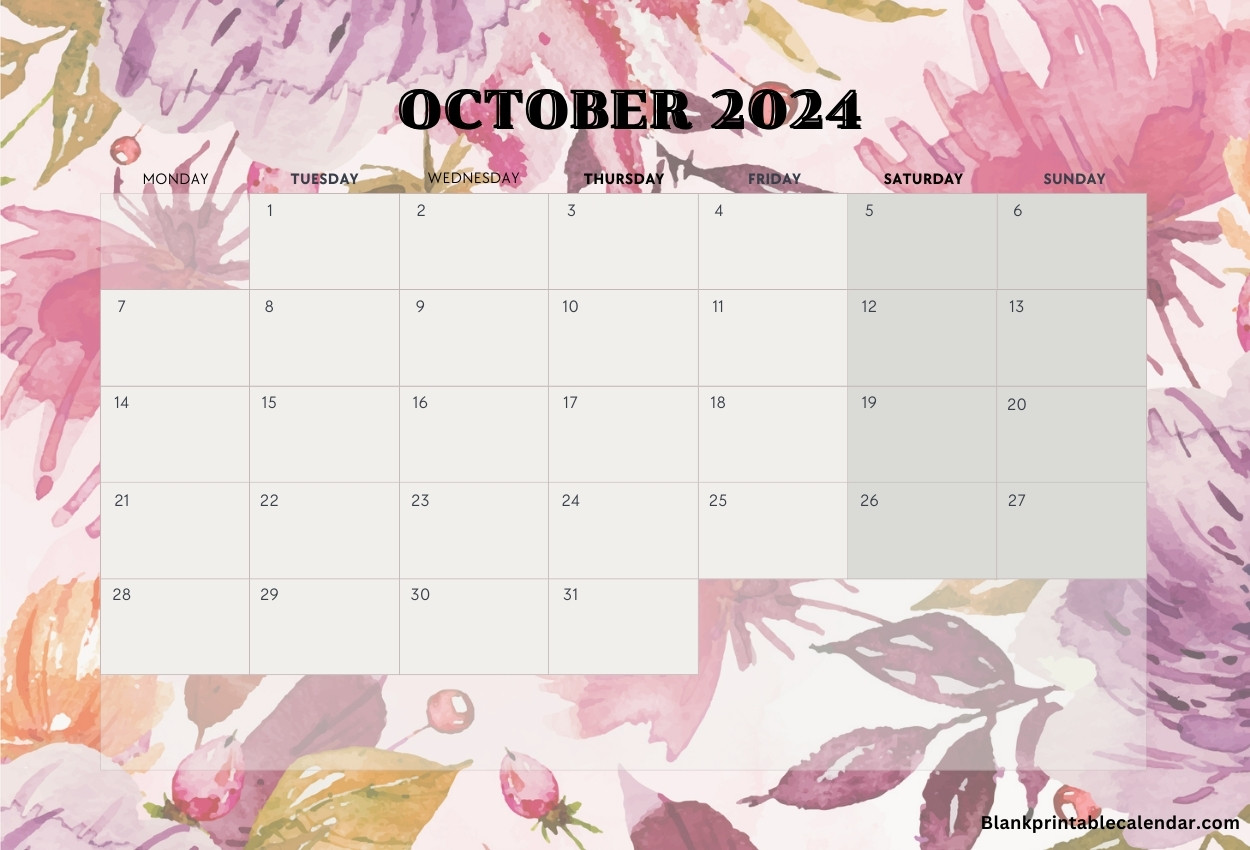 2024 October decorative calendar