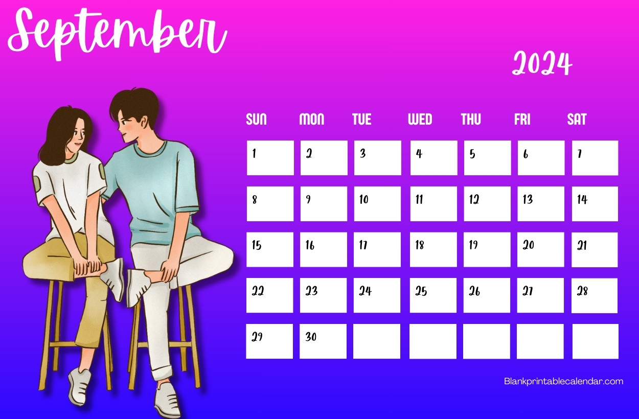 Cute September Wallpaper Calendar For Desk