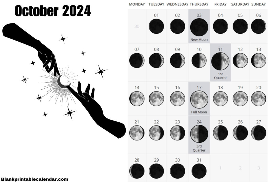 Lunar Phases October 2024 Calendar Free