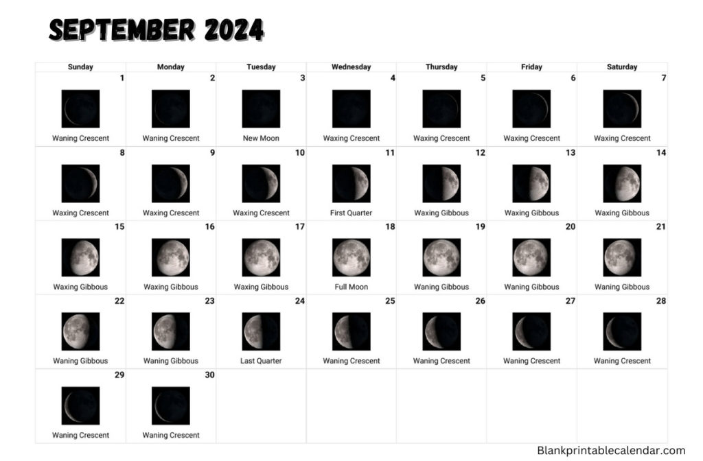 Lunar September 2024 Calendar