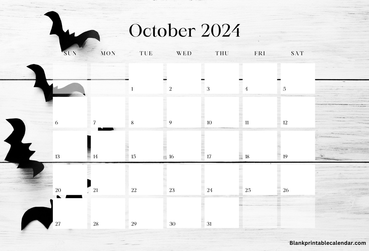 October 2024 Halloween Calendar