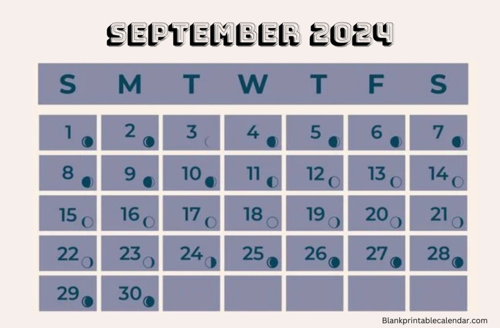 September 2024 Lunar Phases Calendar