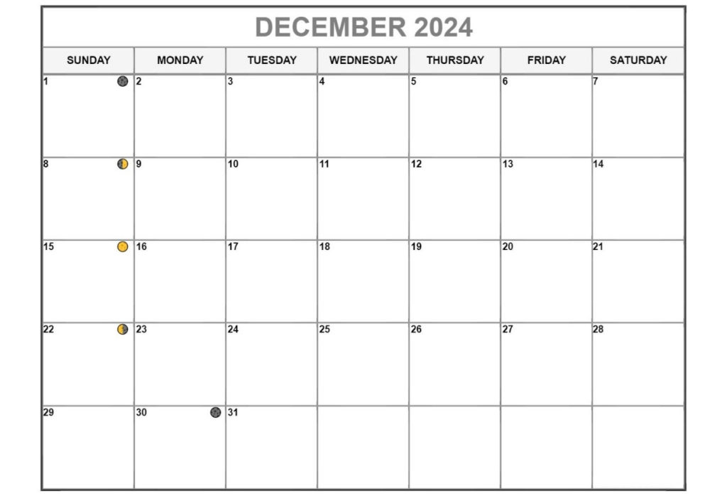 December 2024 Moon Calendar