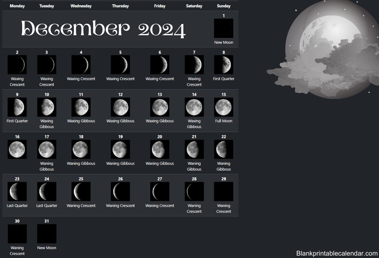 Lunar December 2024 Calendar